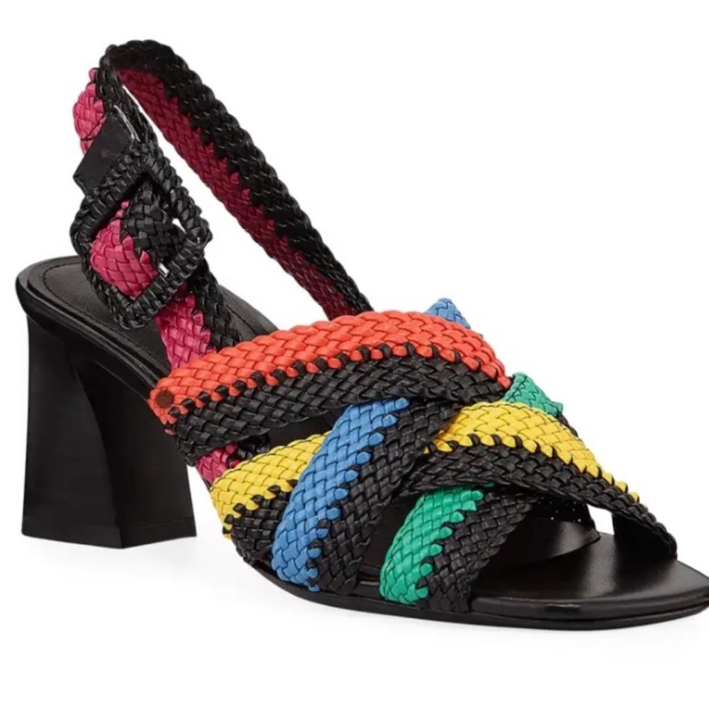 Rainbow Woven Leather Sandals